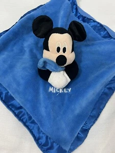 Just Play Disney Mickey Mouse Blue Lovey Plush Security Blanket Toy Crinkle Ears - Picture 1 of 3