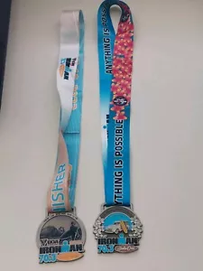 Medaglia Ironman California 2018 e 2023 Santa Cruz Triathlon Finisher 70,3 NUOVA rara - Foto 1 di 16