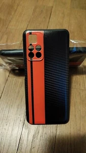 Handy Hülle Für Xiaomi Poco M4 Pro Carbon GFK Look TPU Schwarz Orange Rallye  - Bild 1 von 1