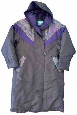 Cyclone Down Jacket Rare Iridescent Long Puffy Winter Vintage Women’s Size 4 Vtg - Image 1 of 4