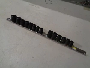 Snap On Tool 14 pc. 3/8" Dr. Impact Shallow Socket Set, 6 pt., SAE & Metric, USA - Picture 1 of 9