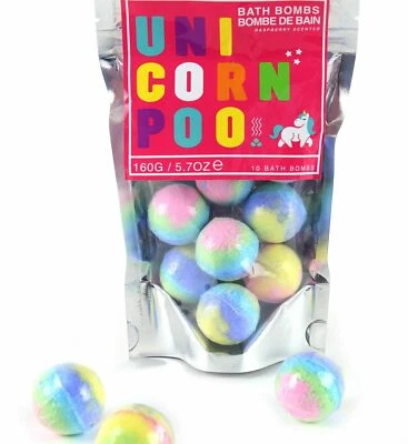 Unicorn Bath Poo Bombs Pack of 10 Scented Children Kids Girls Boys Colorful Gift - Image 1 of 4