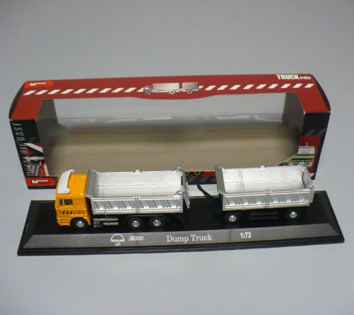 CAMION MAN F2000 TRASPORTO SPAZZATURA CON RIMORCHIO - SCALA 1:72 MONDO MOTORS - Immagine 1 di 4