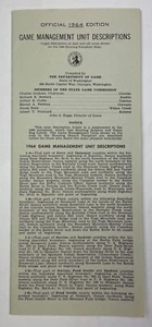 Game Management Unit Descriptions 1964 Edition Washington State Brochure Vintage - Picture 1 of 5