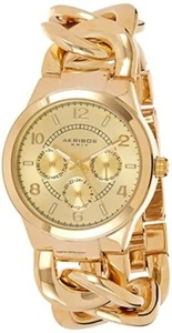 Reloj de pulsera Akribos XXIV AK531YG tono dorado cuarzo triple función para damas nuevo con etiquetas - Imagen 1 de 12