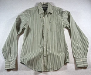 Abercrombie & Fitch Mens Muscle Green and white button down shirt Size S - Picture 1 of 8