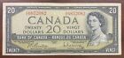 1954 Twenty Dollar Canadian Banknote 20$, Bank Of Canada