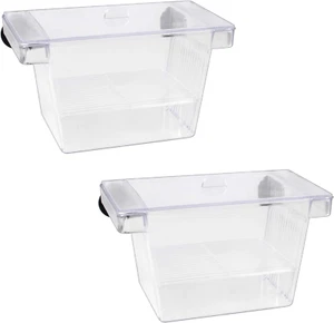2 Pezzi Sala Parto per Pesci, 12,5 * 7 * 7Cm Scatola Di Isolamento Trasparente p - Foto 1 di 12