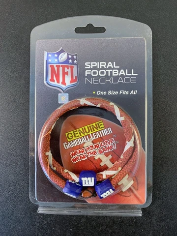 New York Giants Spiral Football Genuine Gameball Leather Necklace Cover