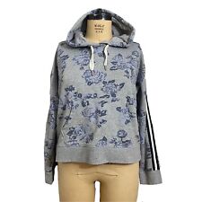 Calvin Klein performance pullover hoodie gray/blue floral print long sleeve sz L