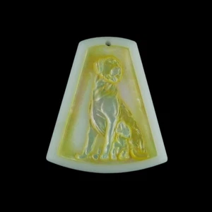 Geschnitzter Hund & Jungtier MOP Designer Perle GM049025 - Bild 1 von 4