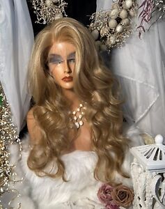 STUNNING! 30” LONG, GOLDEN HONEY BLONDE, WHOLE LACE TOP, FREE PART WIG💋
