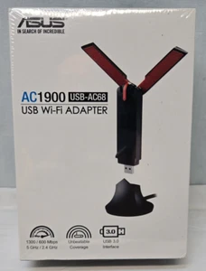 ASUS USB-AC68 AC1900 Dual-band USB 3.0 WiFi Adapter New Sealed - Photo 1/3