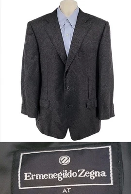 Blazer Ermenegildo Zegna puro cashmere 44R EUA jaqueta cinza Neiman Marcus - Imagem 1 de 4