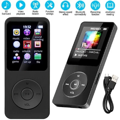 Reproductor de MP3 Bluetooth Medios MP4 Radio FM Grabadora Altavoces de Música Deportiva Sin Pérdidas Foto 1 de 4