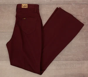 VTG Women's 70s NOS Dark Burgundy Lady Lee High Waist Pants 30" 1970s Polyester - Picture 1 of 15