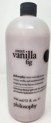 Philosophy Sweet Vanilla Fig Shampoo Shower Gel Bubble Bath 32 oz + Pump NEW - Image 1 of 4