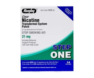 New Rugby 21mg Nicotine Transdermal System Patch - 14 Patches - Picture 1 of 6