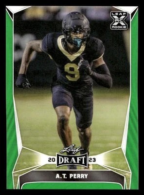2023 Leaf Draft A.T. Perry #39 Wake Forest Deamon Deacons Green - Image 1 of 2