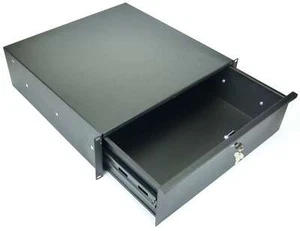 3 HE 19" Rackschublade 45 cm tief mit Vollauszug & Schloss Schublade TEGO PROFI - Bild 1 von 10