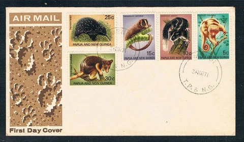Papau New Guinea 1971 FDC of Indigenous Tree Animals- SC 323-327 [SG 195-199] F3 Cover