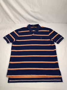 Men’s Polo by Ralph Lauren Small Embroidered Logo Striped SS Polo Shirt Sz Large - Picture 1 of 5