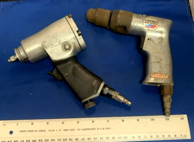 Lot of 2 Pneumatic Air Tools Campbell Hausfeld TL1006 3/8" Drill & Impact wrench - Image 1 of 4