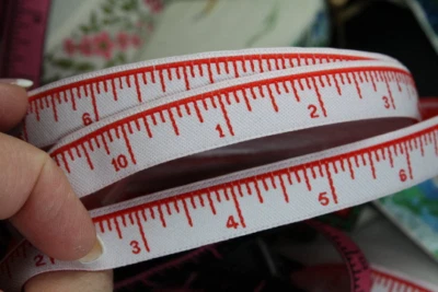 Woven ruler trim, 5/8 inches wide, Sold by the Yard. - Image 1 of 4