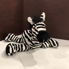 Russ Zebra Zena Beanie Plush Stuffed Animal Soft Toy 10” Black & White