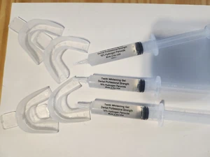 TEETH WHITENING GEL and 4 TRAYS 16% HYDROGEN PEROXIDE 3-10ml - Picture 1 of 4