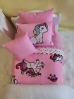Dollhouse 1.12th Handmade  Full Set Single Bedding. My Little Pony. Pink 6 Items