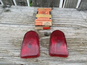 NORS 1949 CHEVROLET/CHEVY PASSENGER CAR GLASS TAILLIGHT LENSES - Picture 1 of 4