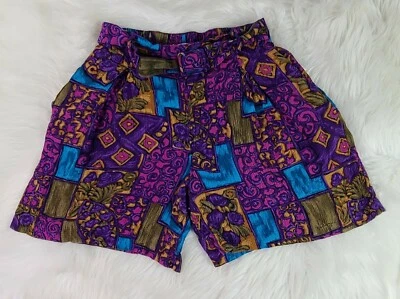 Pantalones Cortos Esquineros Informales (L) Funky Tiro Alto Multicolor con Cinturón/  Foto 1 de 4