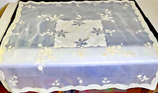 Vintage Madeira Hand Embroidered & Applique Organza Tablecloth XX910