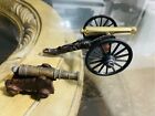 Two Vintage Miniature Artillery Cannon Figure (Die Cast Metal & Cast Iron).