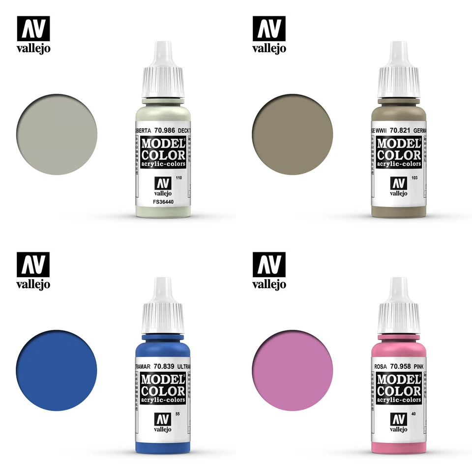 ACRYLICOS VALLEJO Vallejo Model Color Paints - (Singles all colours) 17/18ml Bottles Acrylic