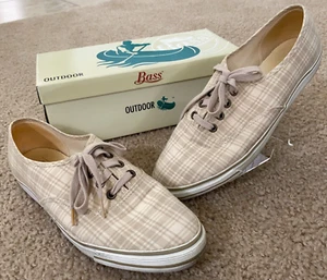 Bass Womens Fabric Tan Plaid Sneakers Size 10M w/ Box #R985 - Picture 1 of 10