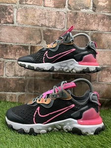 Nike React Vision Black/Pink Boys Trainers UK 5 CD6888-005 - Picture 1 of 12