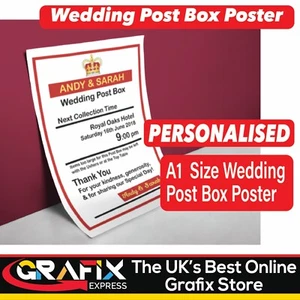 Cartel personalizado de Royal Mail estampado de boda cartel A1 talla 4 novio novia - Imagen 1 de 2