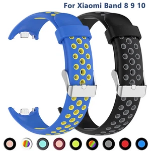 Breathable Wrist Band for Xiaomi Band 10 9 8 Sport Silicone Strap Miband 8 NFC - Picture 1 of 26