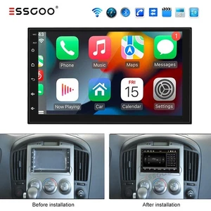 Double 2Din 7" Car Stereo TouchScreen Car Radio Wireless CarPlay Android Auto BT - Picture 1 of 13