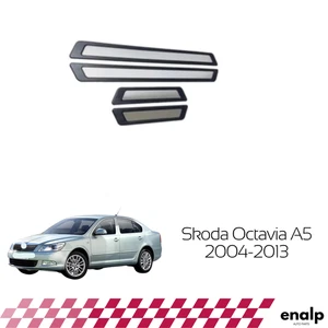 Chrome Door Sill Scuff Plate Guard Trim 4 Pcs for Skoda Octavia A5 2004-2013 - Picture 1 of 5