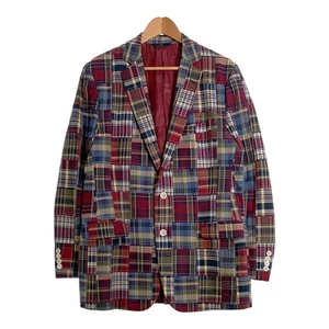 BROOKS BROTHERS 346 Brooks Br Cotton Patchwork 2B Tailored Jacket DDU - Picture 1 of 10