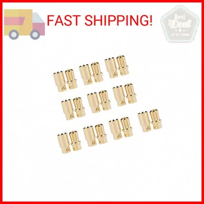 10 pares de enchufes banana hembra macho chapado en oro de 8 mm conector bala para batería de radiocontrol Foto 1 de 2