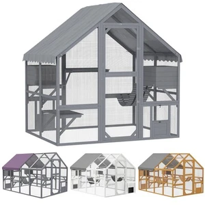 PawHut Grande Catio Exterior Gato Recinto con Cubierta Impermeable - Imagen 1 de 34