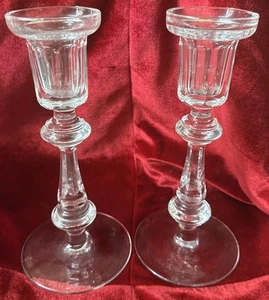 WATERFORD SINGLE CANDLE HOLDERS, Cut Lead Crystal, 8", Made in Ireland, 2PCS SET - Picture 1 of 13