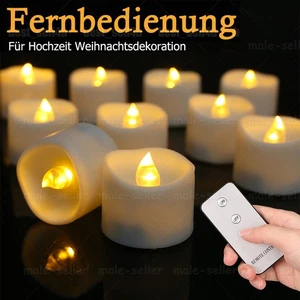 12x LED Teelichter Elektrische flackernde flammenlose Kerzen mit Fernbedienung - Bild 1 von 15