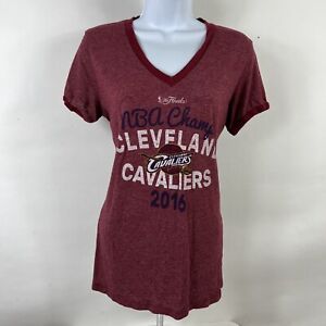 Cleveland Cavaliers Majestic Threads Shirt Womens Medium Short Sleeve V Neck Red