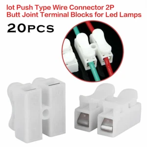 20Pcs CH2 Spring Quick Wire Connectors Cable Clamps Terminal Block LED Strip Lig - Picture 1 of 6
