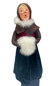 Vintage Handarbeit Pappmaché alte Dame Weihnachten Chor Sänger 11,25' H. - Bild 1 von 9